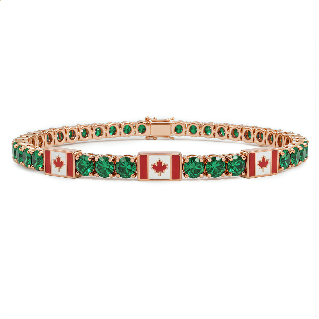 Emerald Tennis Bracelet with Canada Flag no. 5
