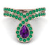 Amethyst Pear Shape Stacking Bridal Set - Emilia No. 305 image 5