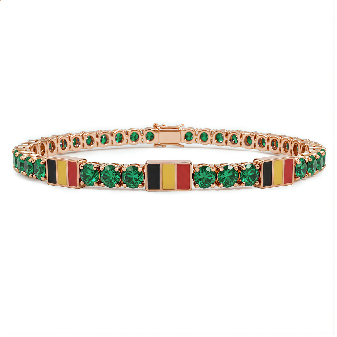 Emerald Tennis Bracelet with Belgium Flag no. 5