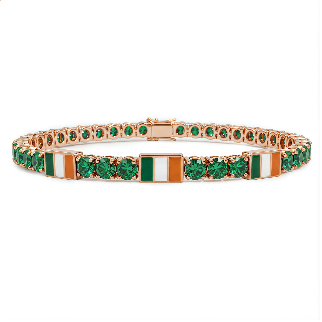 Emerald Tennis Bracelet with Ireland Flag no. 5