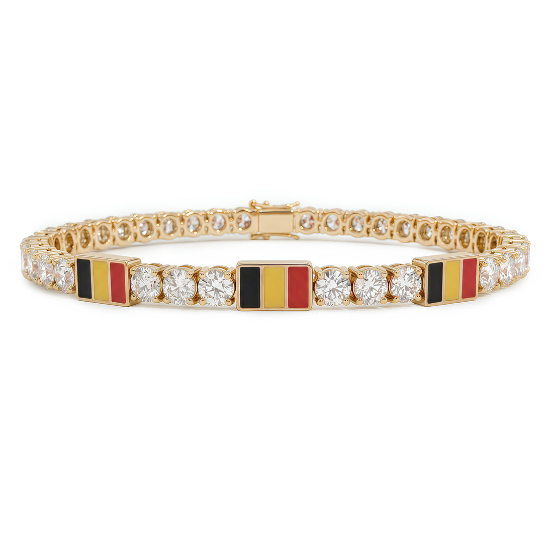 Diamond Tennis Bracelet with Belgium Flag no. 1