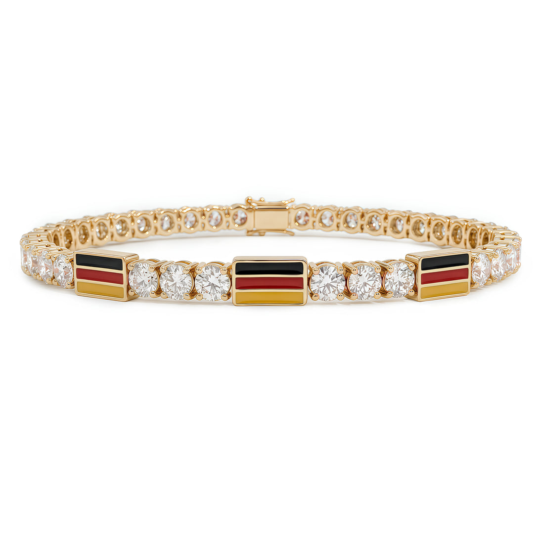 Diamond Tennis Bracelet with Germany Flag no. 1