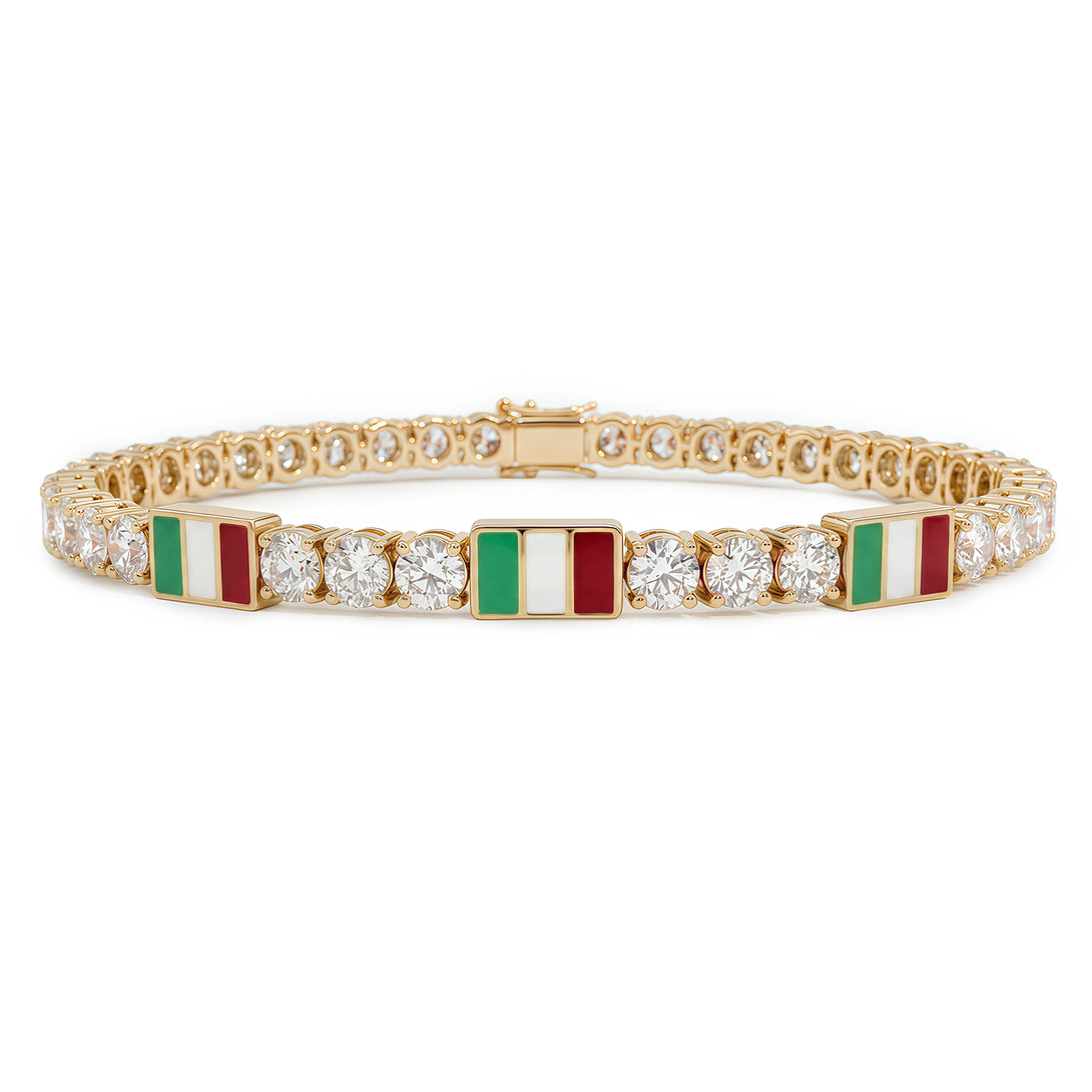 Diamond Tennis Bracelet with Italy Flag no. 1