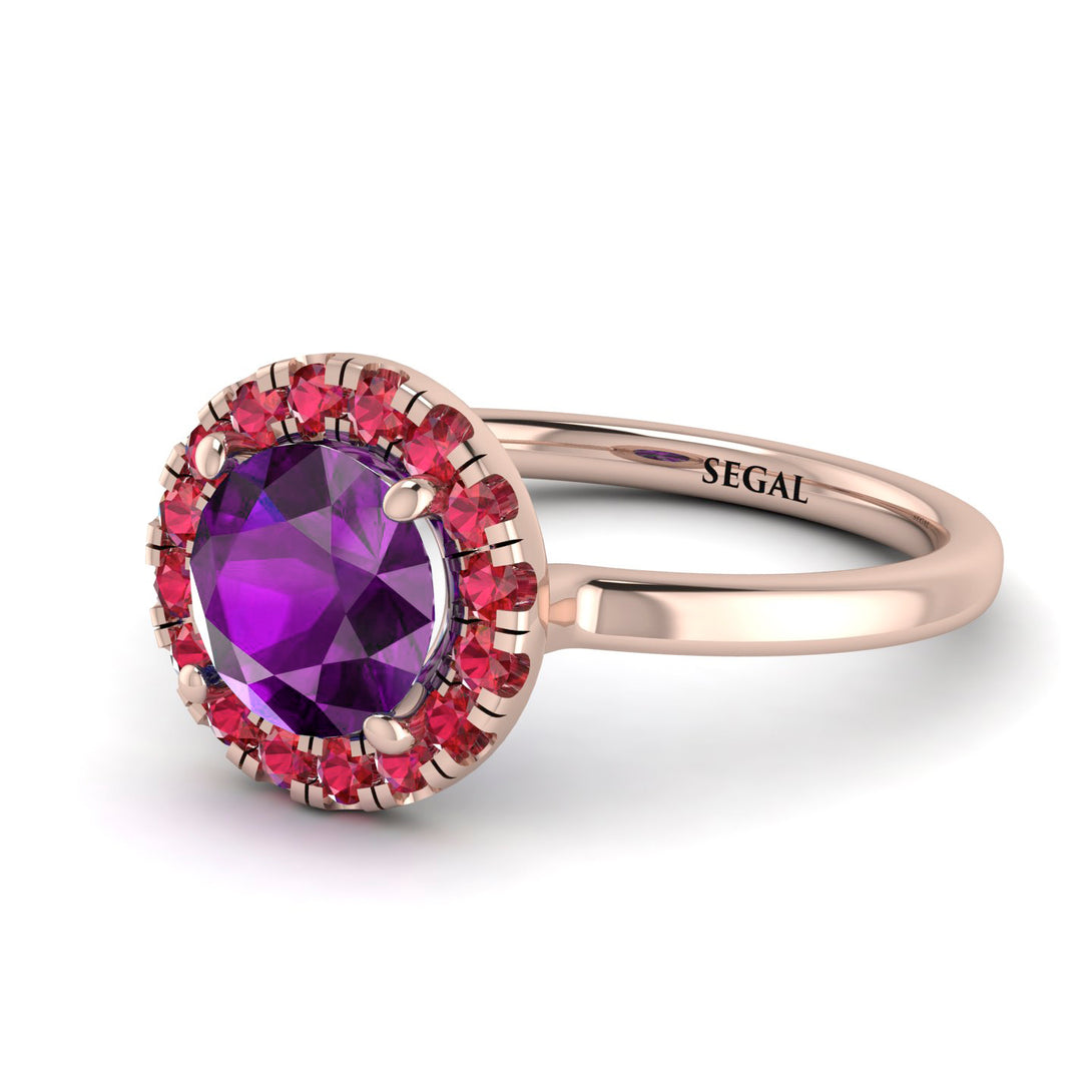 1ct Round Amethyst Engagement Ring - Natalia No. 311