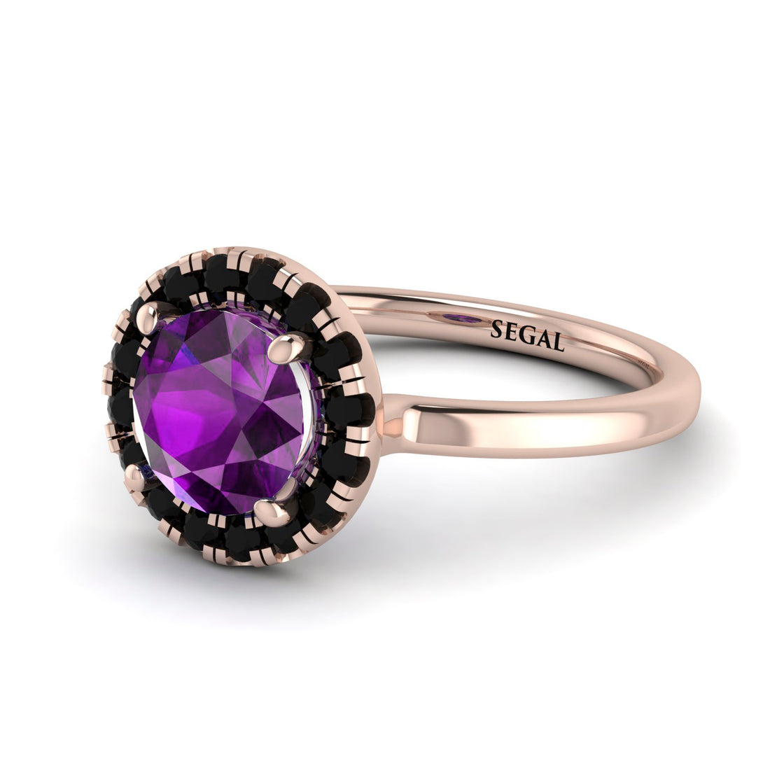 1ct Round Amethyst Engagement Ring - Natalia No. 308