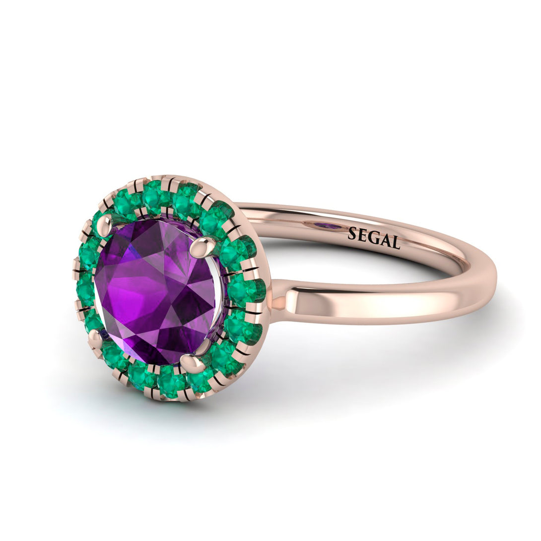 1ct Round Amethyst Engagement Ring - Natalia No. 305