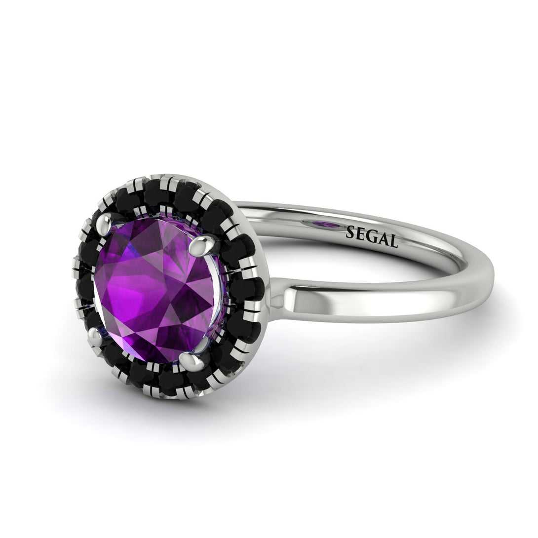 1ct Round Amethyst Engagement Ring - Natalia No. 309