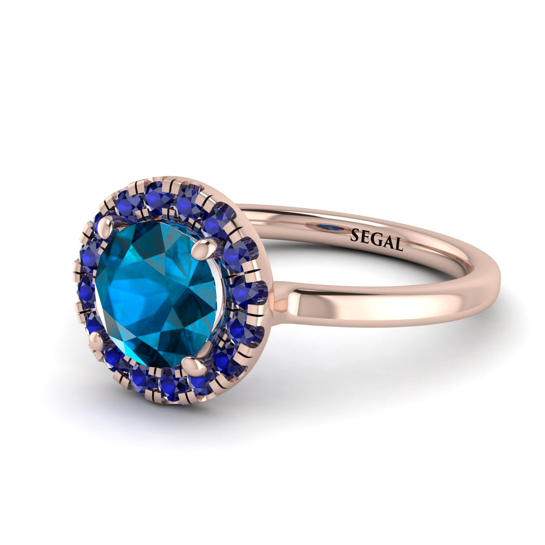 1ct Round Blue Topaz Engagement Ring - Natalia No. 514