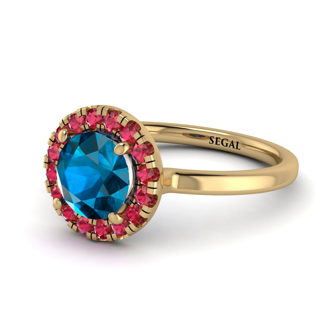 1ct Round Blue Topaz Engagement Ring - Natalia No. 510
