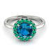 1ct Round Blue Topaz Engagement Ring - Natalia No. 506 image 2
