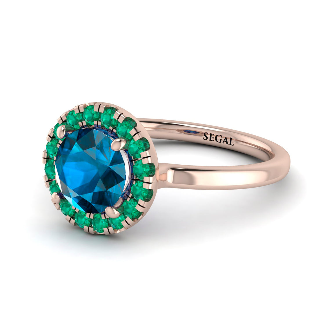 1ct Round Blue Topaz Engagement Ring - Natalia No. 505