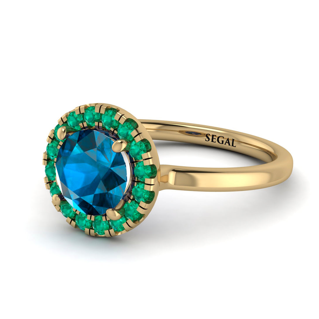1ct Round Blue Topaz Engagement Ring - Natalia No. 504