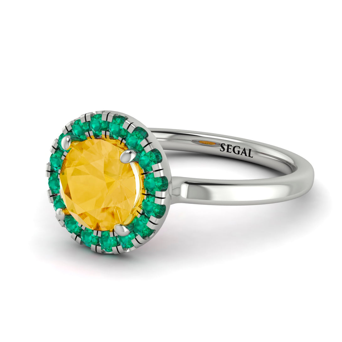 1ct Round Citrine Engagement Ring - Natalia No. 606