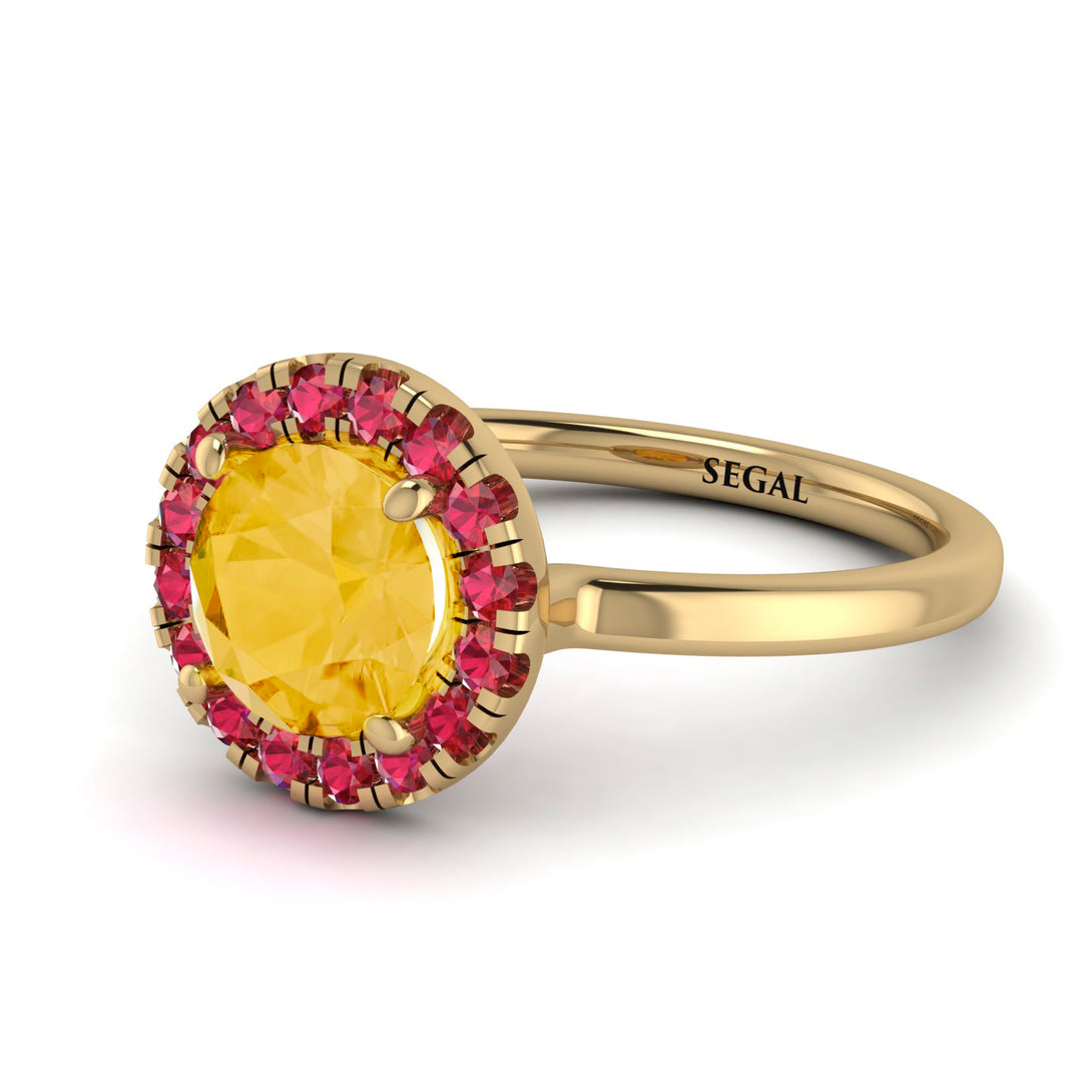 1ct Round Citrine Engagement Ring - Natalia No. 610