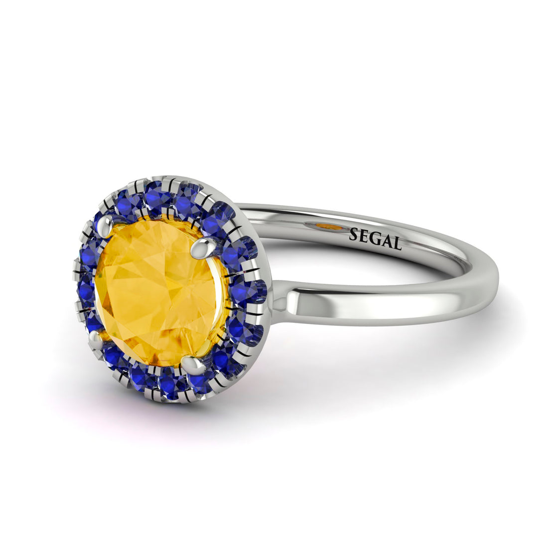 1ct Round Citrine Engagement Ring - Natalia No. 615