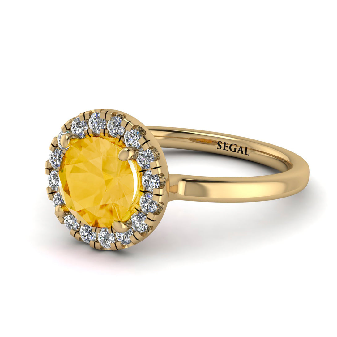 1ct Round Citrine Engagement Ring - Natalia No. 601