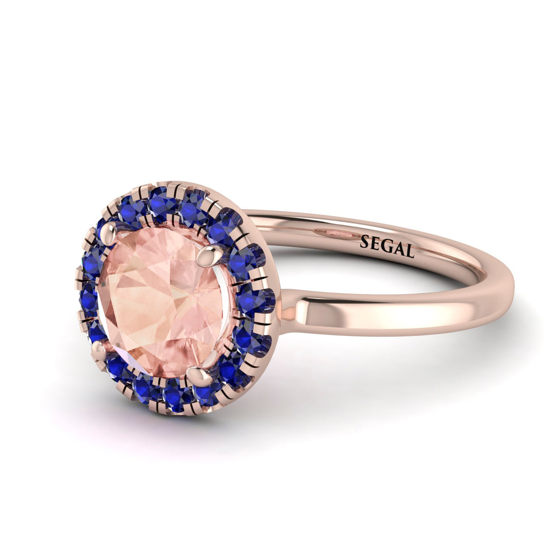 1ct Round Morganite Engagement Ring - Natalia No. 914