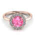 1ct Round Pink Moissanite Engagement Ring - Natalia No. 802 image 3