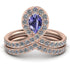 Tanzanite Pear Shape Stacking Bridal Set - Emilia No. 202 image 1