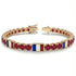 Ruby Tennis Bracelet with France Flag no. 10 image 2