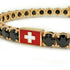 Black Diamond Tennis Bracelet with Switzerland Flag no. 7 image 4