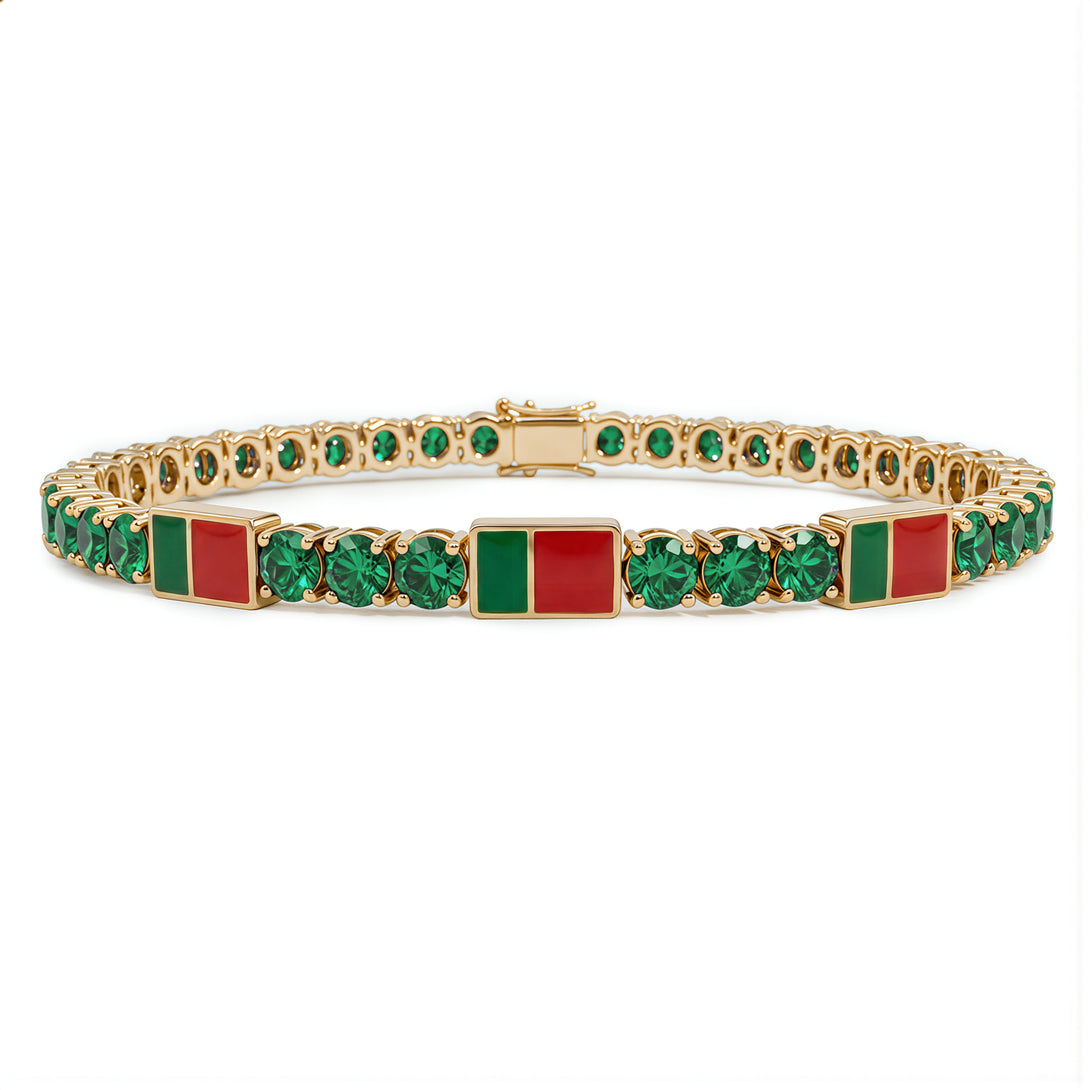 Emerald Tennis Bracelet with Portugal Flag no. 4
