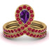 Amethyst Pear Shape Stacking Bridal Set - Emilia No. 310 image 1