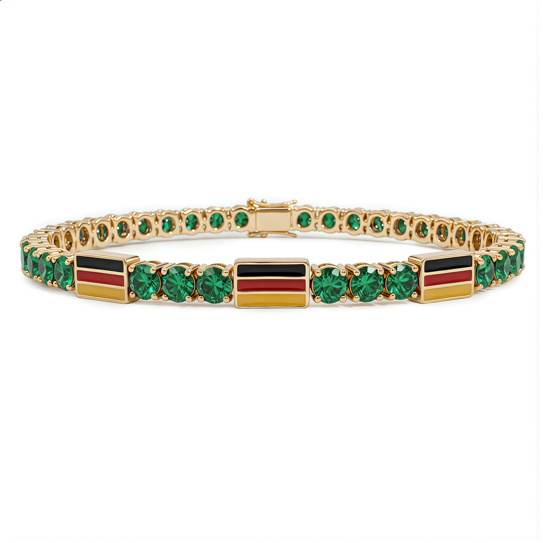Emerald Tennis Bracelet with Germany Flag no. 4