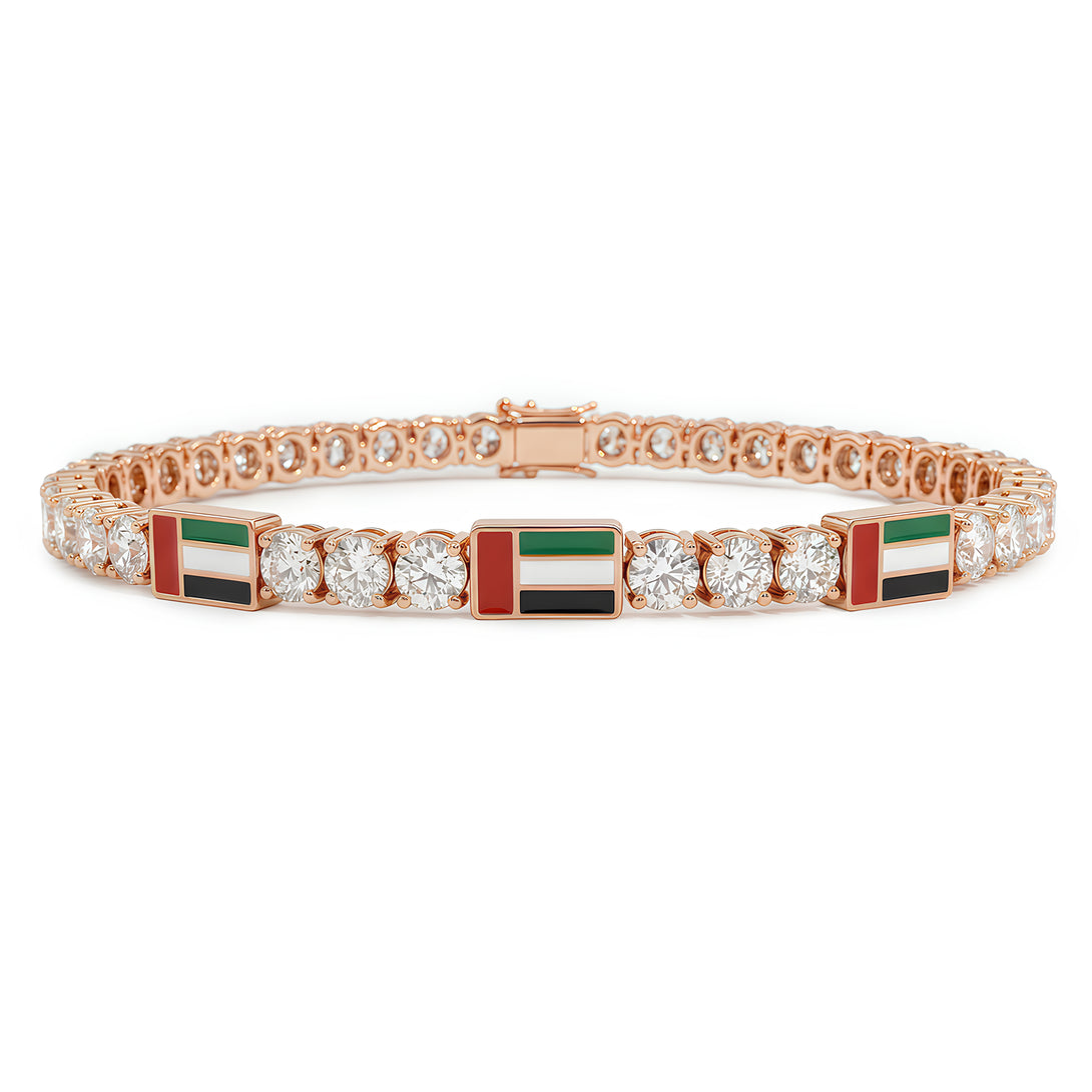 Diamond Tennis Bracelet with United Arab Emirates Flag no. 2