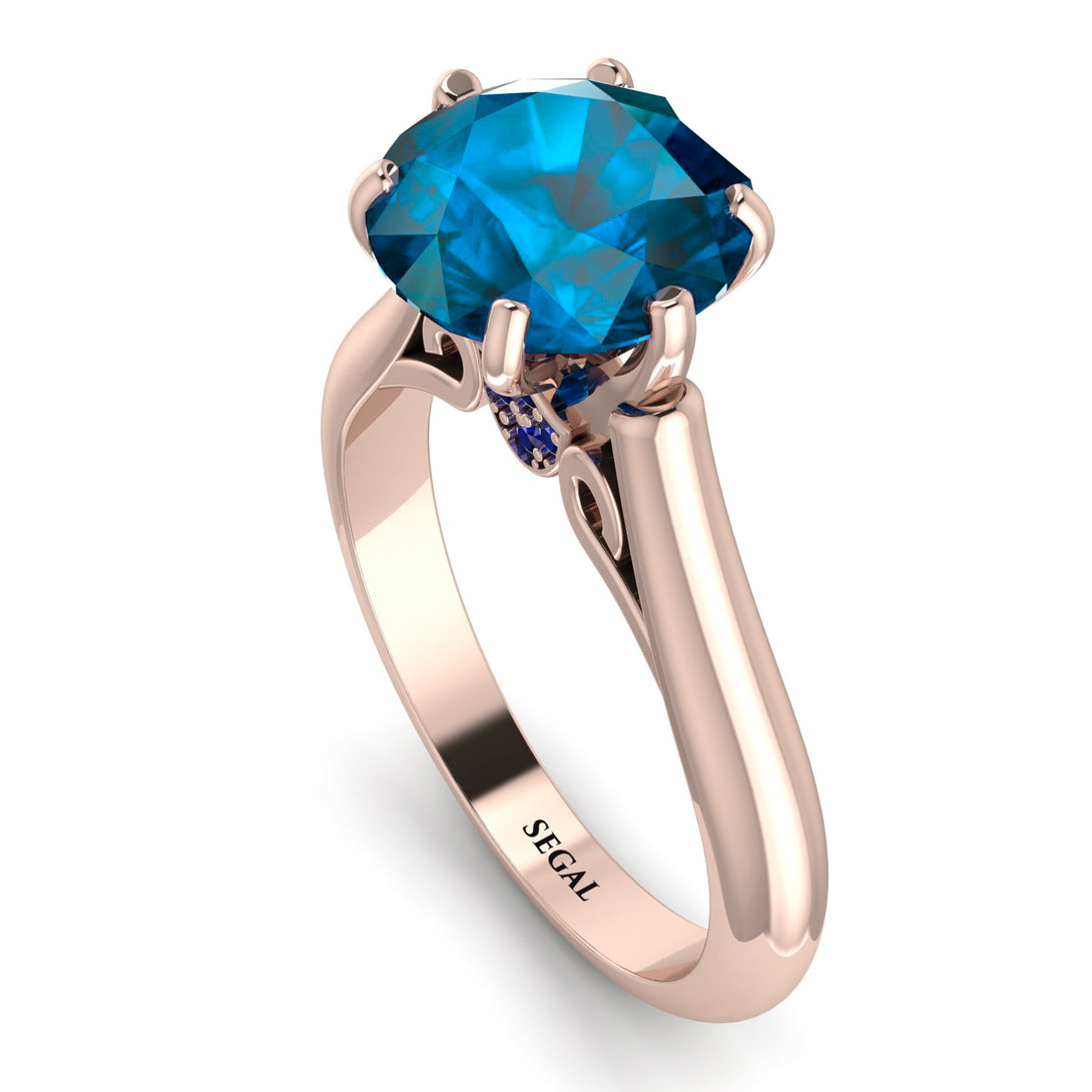 3ct Blue Topaz Engagement Ring - June No. 514