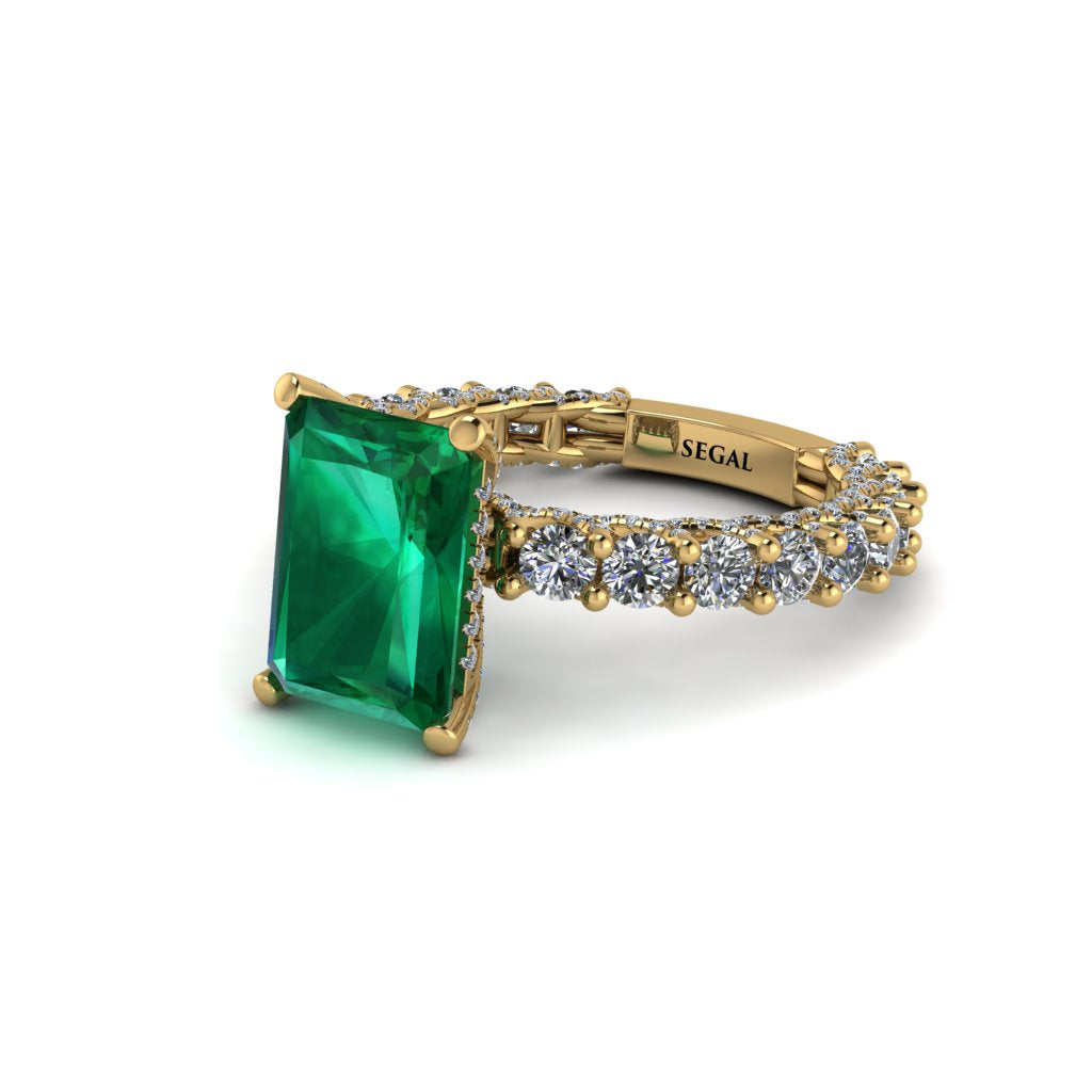 4Ct Radiant Cut Emerald Engagement Ring - Serenity No. 4