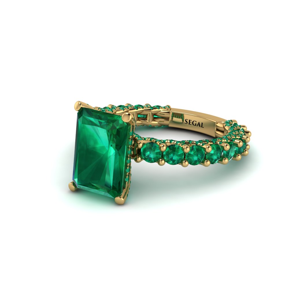 4Ct Radiant Cut Emerald Engagement Ring - Serenity No. 19