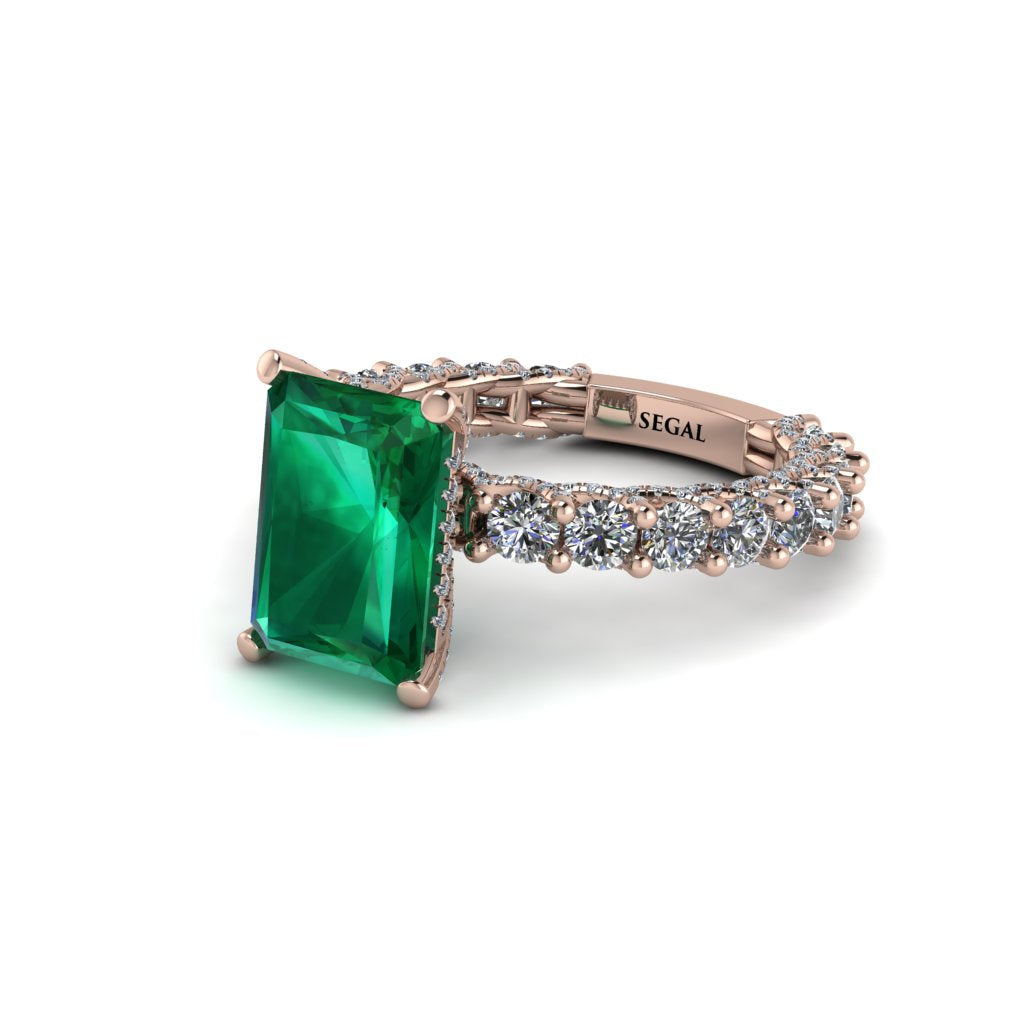 4Ct Radiant Cut Emerald Engagement Ring - Serenity No. 5