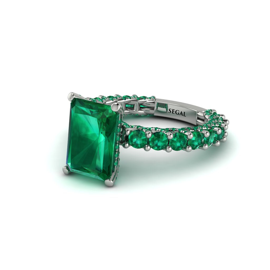 4Ct Radiant Cut Emerald Engagement Ring - Serenity No. 21
