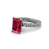 4Ct Radiant Cut Ruby Engagement Ring - Serenity No. 12 image 1
