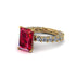 4Ct Radiant Cut Ruby Engagement Ring - Serenity No. 10 image 1