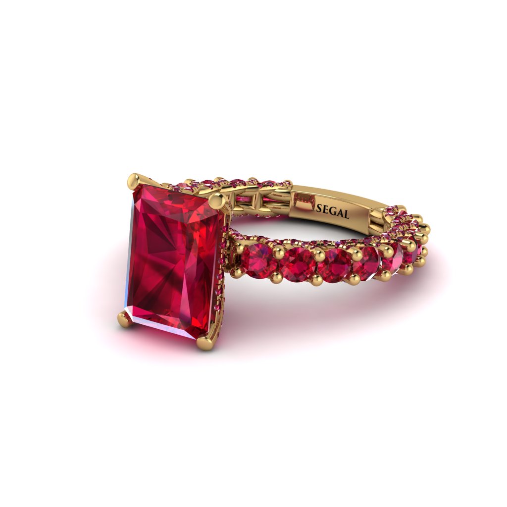 4Ct Radiant Cut Ruby Engagement Ring - Serenity No. 55