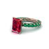 4Ct Radiant Cut Ruby Engagement Ring - Serenity No. 26 image 1