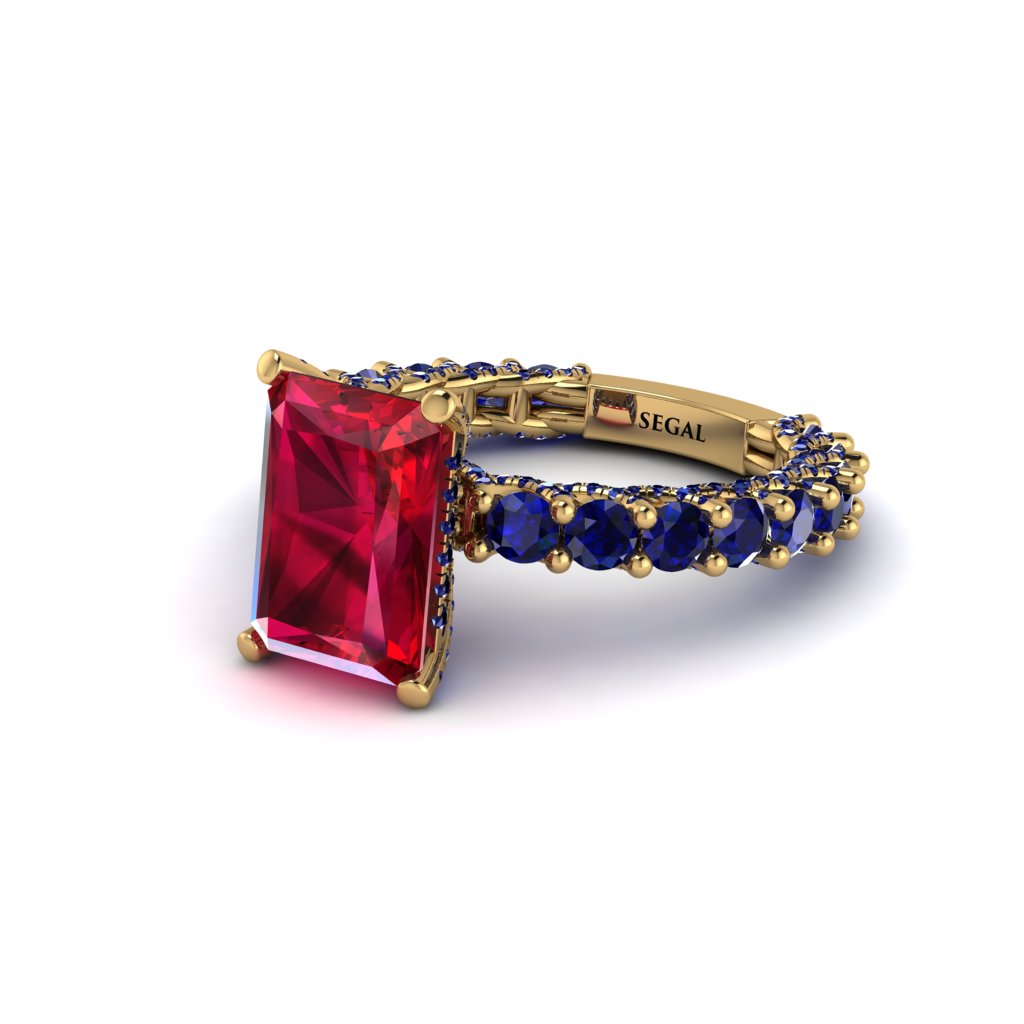 4Ct Radiant Cut Ruby Engagement Ring - Serenity No. 70