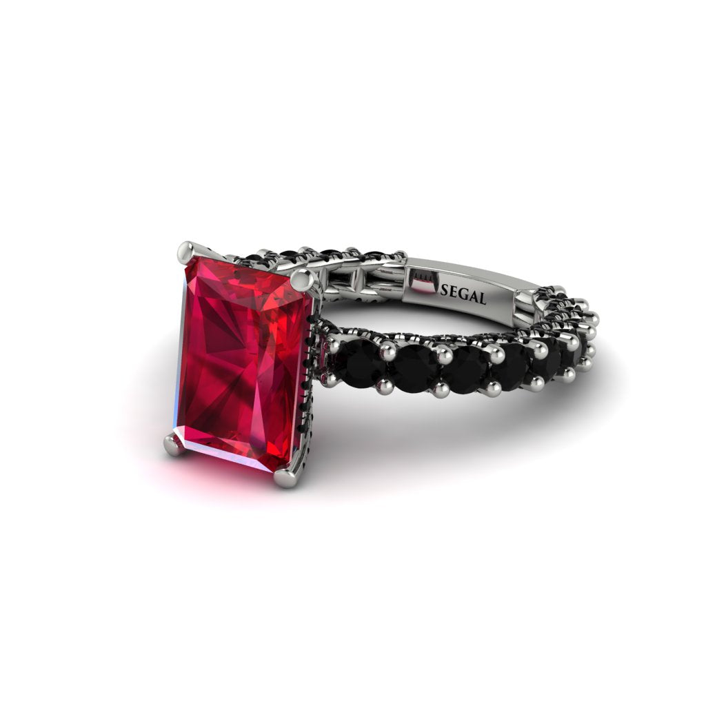 4Ct Radiant Cut Ruby Engagement Ring - Serenity No. 42