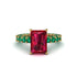 4Ct Radiant Cut Ruby Engagement Ring - Serenity No. 25 image 2