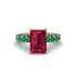 4Ct Radiant Cut Ruby Engagement Ring - Serenity No. 26 image 2