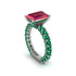 4Ct Radiant Cut Ruby Engagement Ring - Serenity No. 27 image 3