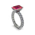 4Ct Radiant Cut Ruby Engagement Ring - Serenity No. 12 image 3