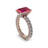 4Ct Radiant Cut Ruby Engagement Ring - Serenity No. 11 image 3