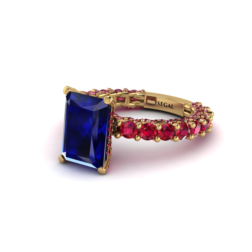 4Ct Radiant Cut Sapphire Engagement Ring - Serenity No. 58