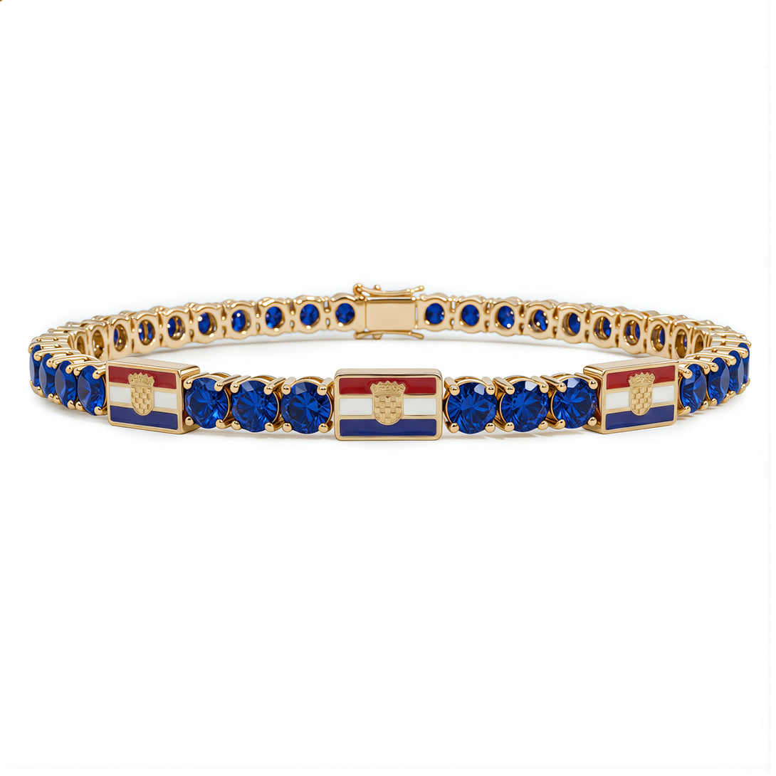 Sapphire Tennis Bracelet with Croatia Flag no. 13