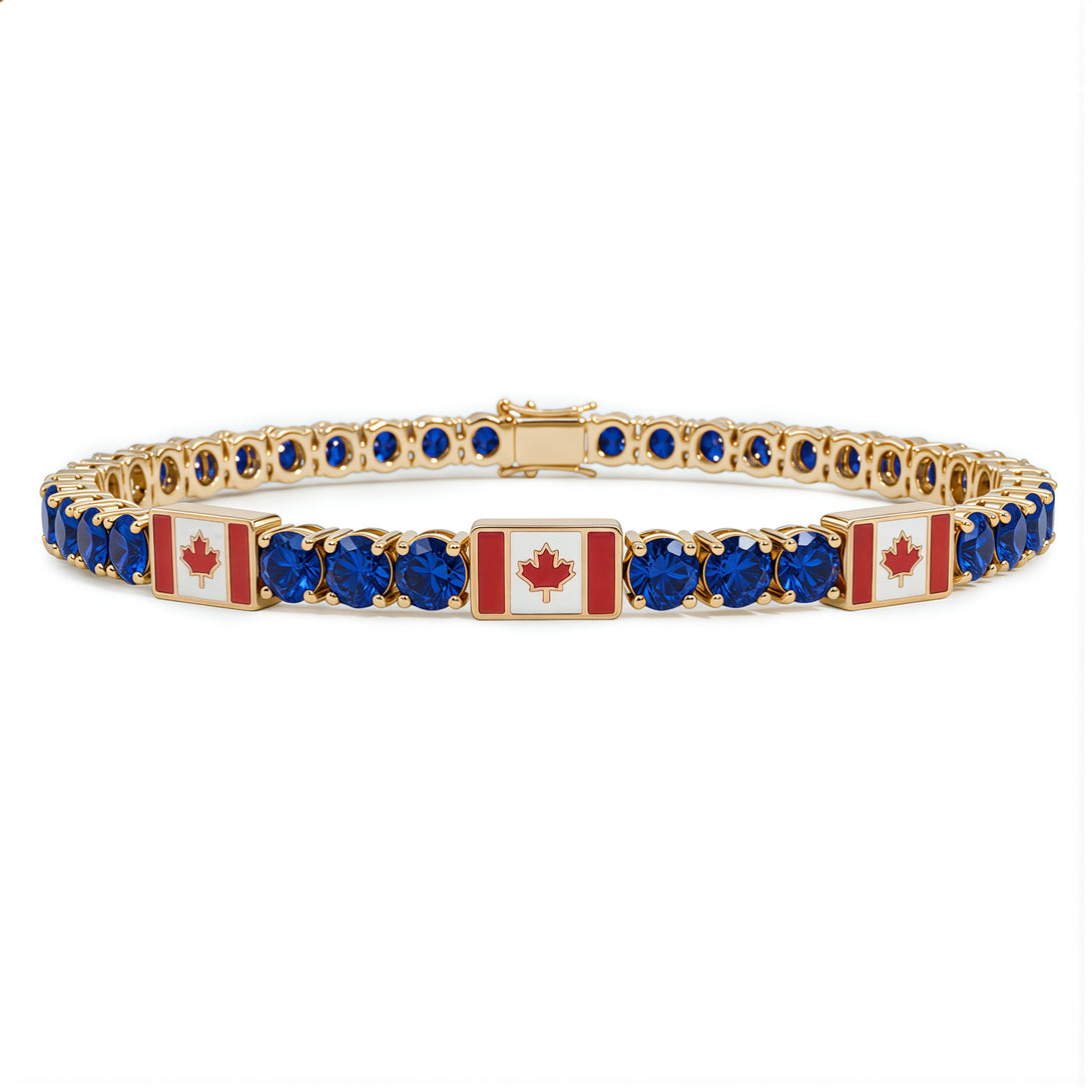 Sapphire Tennis Bracelet with Canada Flag no. 13