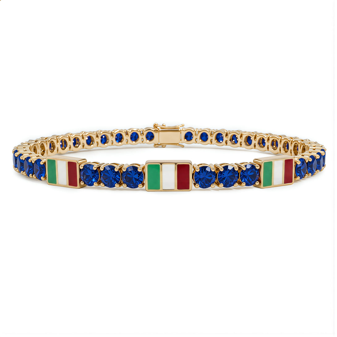 Sapphire Tennis Bracelet with Italy Flag no. 13