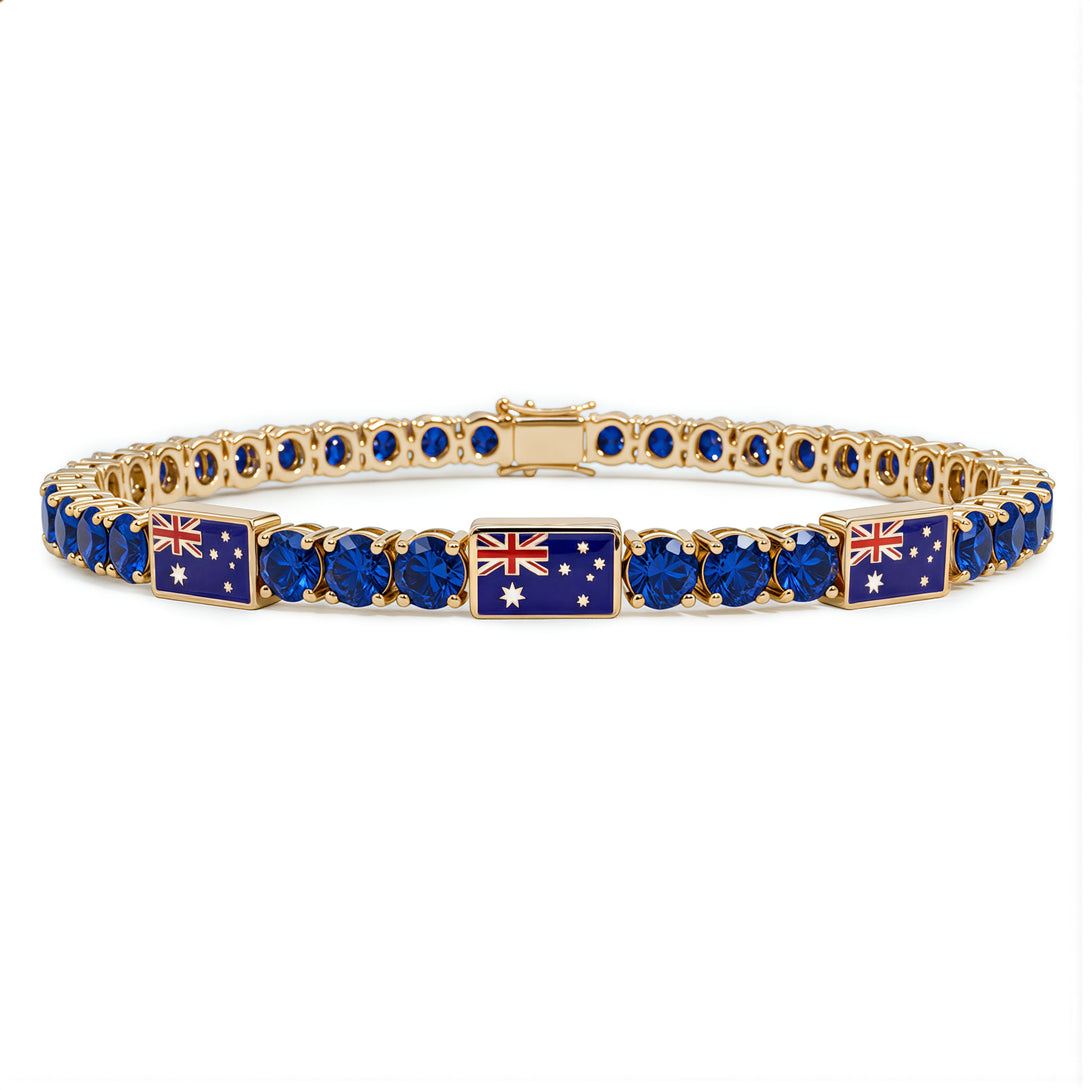 Sapphire Tennis Bracelet with Australia Flag no. 13